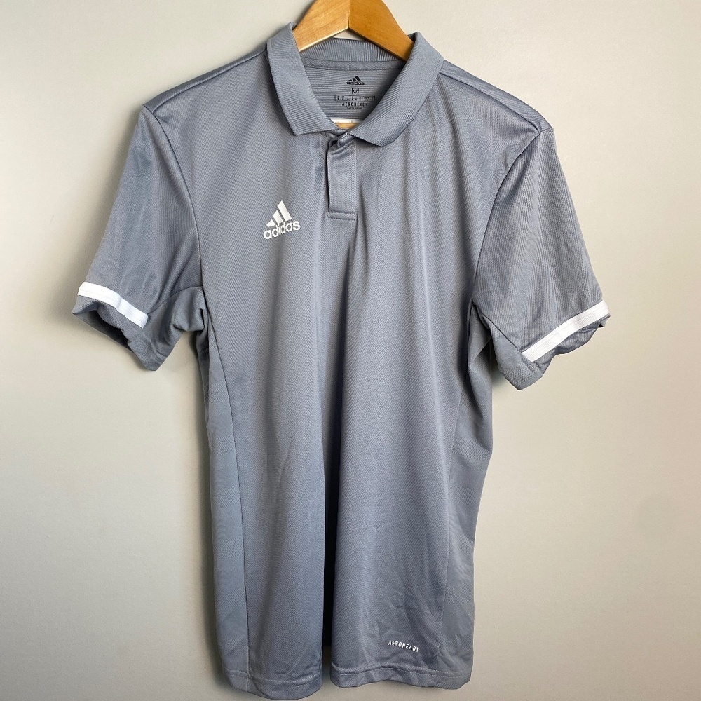 Adidas Women's Gray Athletic Performance Polo Shirt Size Medium Golf‎ Activewear